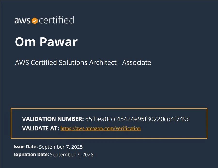AWS Certified Solutions Architect Associate credential