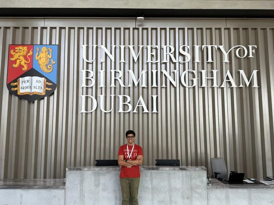 Om Pawar at the University of Birmingham Dubai